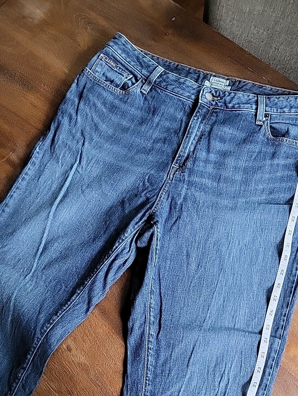 L.L. Bean Women's Straight-Leg Blue Denim Jeans